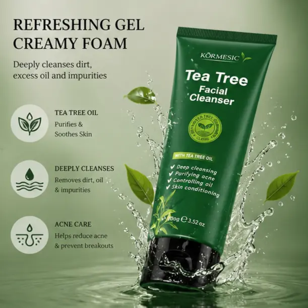 kormesic-tea-tree-facial-cleanser-with-tea-tree-oil-deep-cleansing-oil-control-face-wash-4
